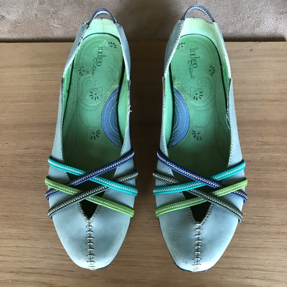 Indigo by Clarks, Fun Leather Strappy Flats, 8M